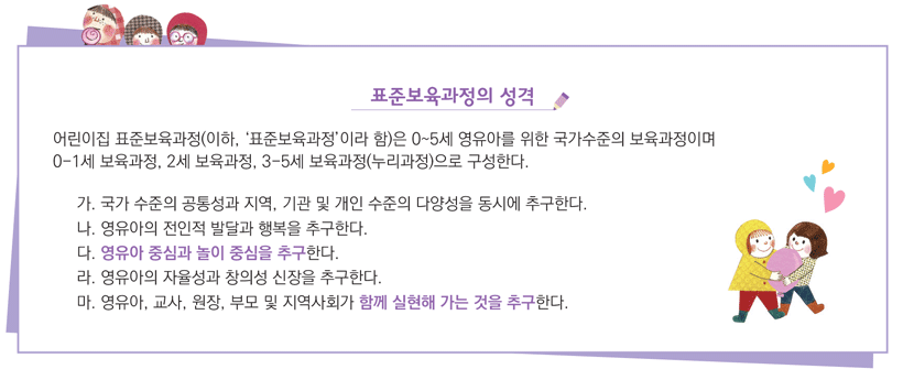 표준보육과정의 성격